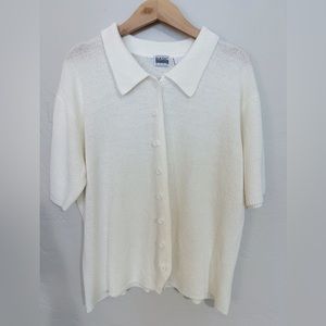 Vintage Basic Editions Cream Button Up